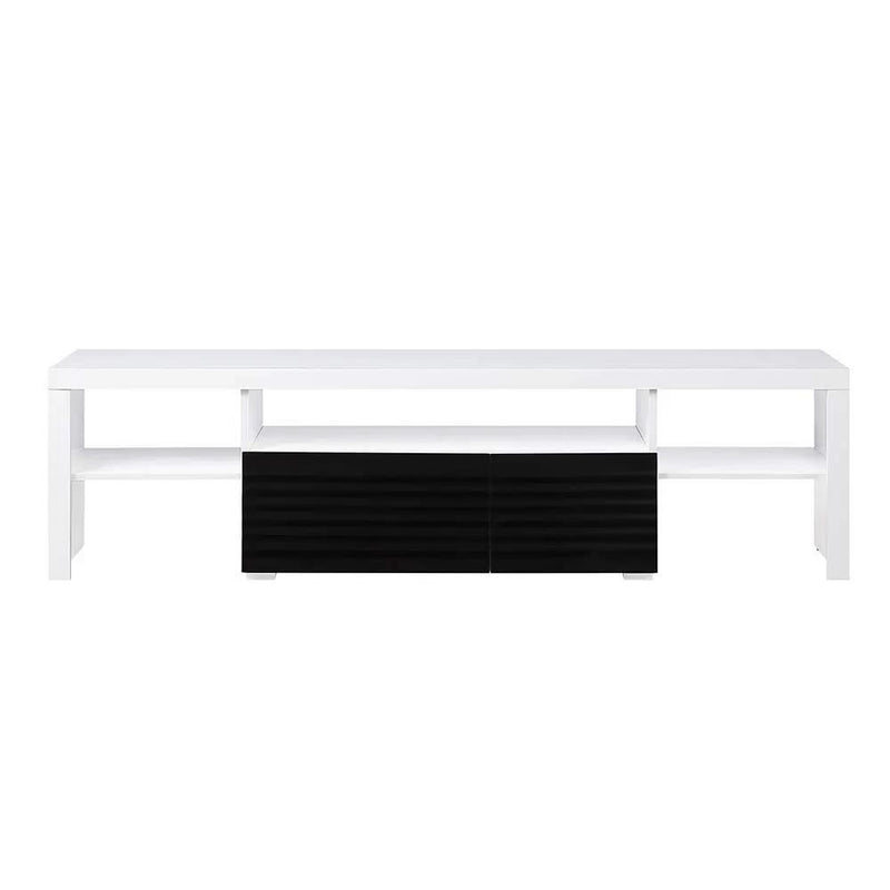 Buck II - TV Stand - White & Black High Gloss by Unique Piece Furniture