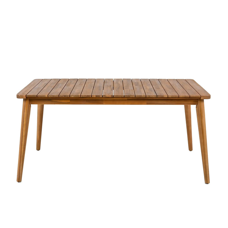 5-Piece Acacia Wood Outdoor Dining Set, Patio Table & Chairs with Removable Cushions by HouseOfZazla