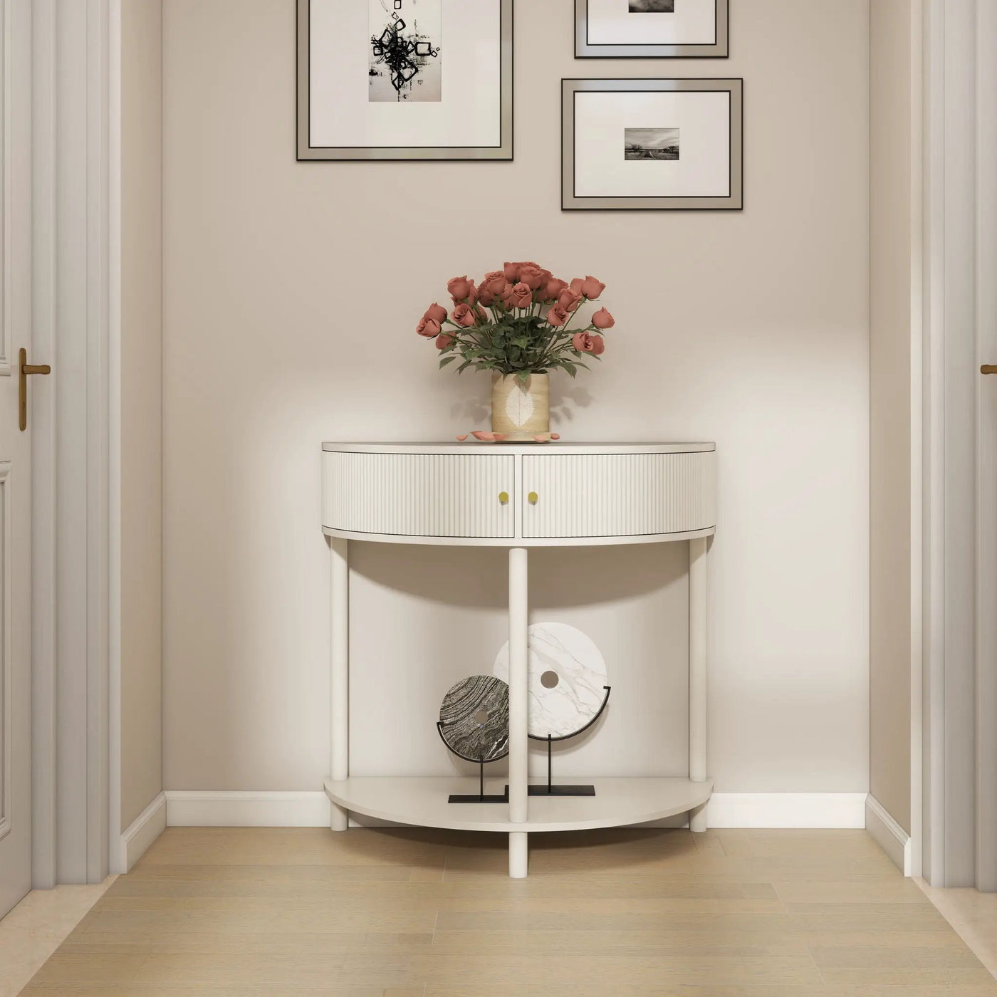 Demi Lune - Console Table With 2 Storage Drawers by Unique Piece Furniture