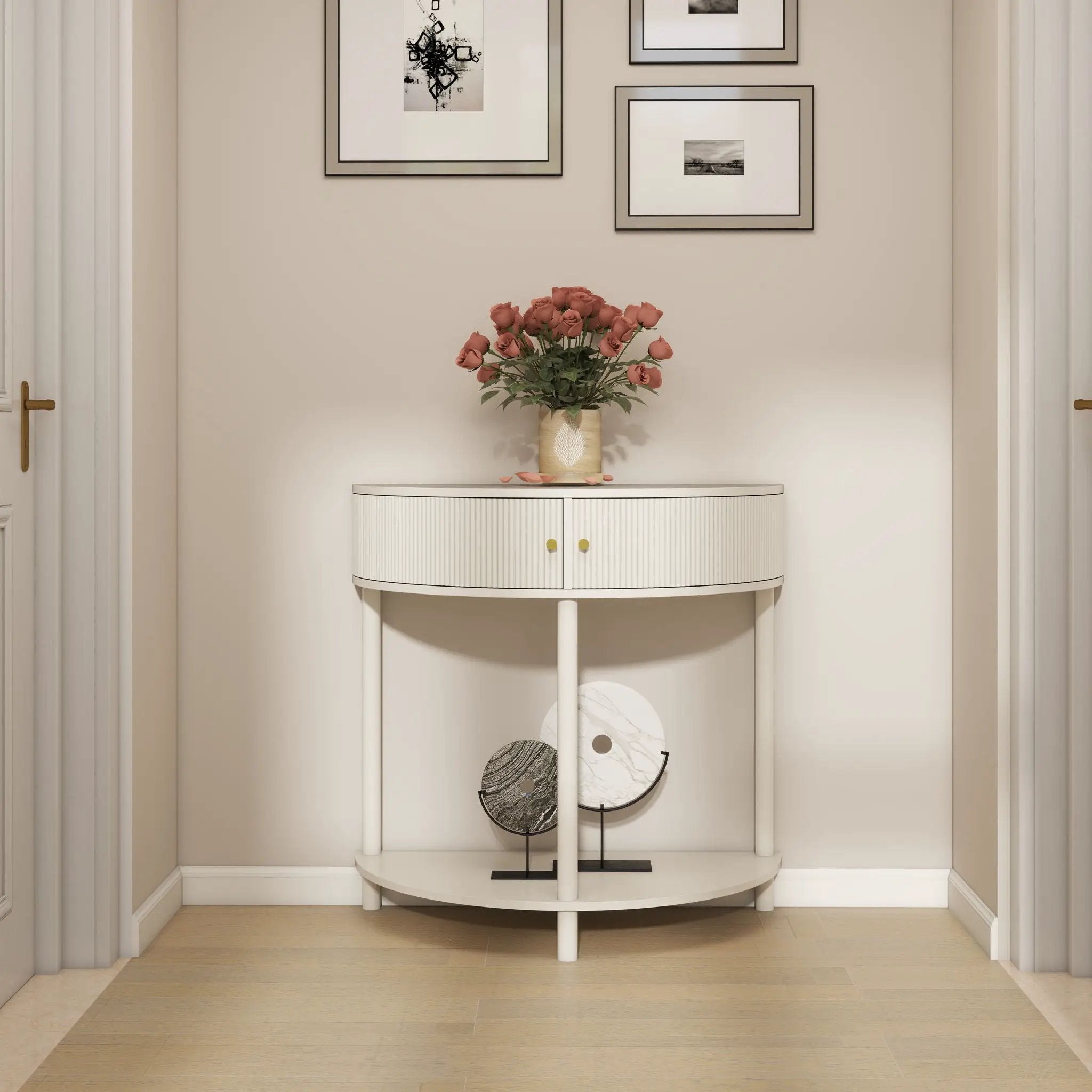 Demi Lune - Console Table With 2 Storage Drawers by Unique Piece Furniture