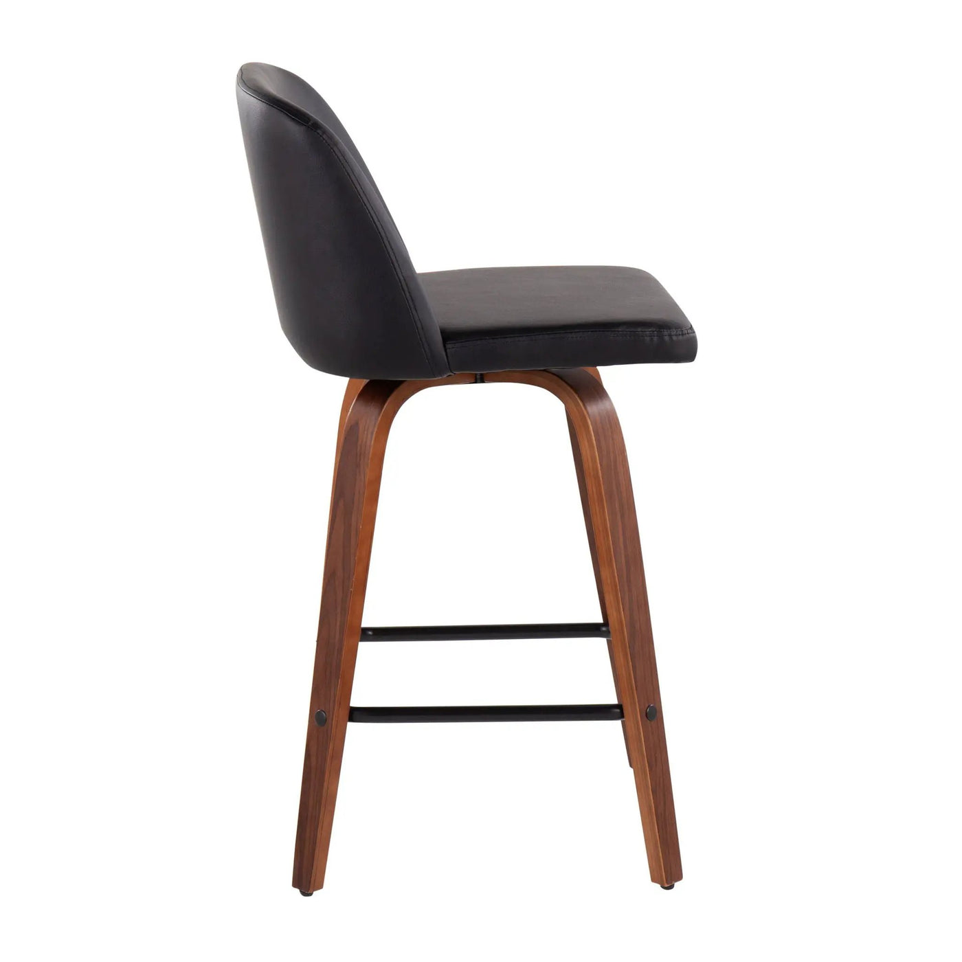Toriano - Mid Century Modern Fixed Height Counter Stool & Square Footrest (Set of 2) by HouseOfZazla