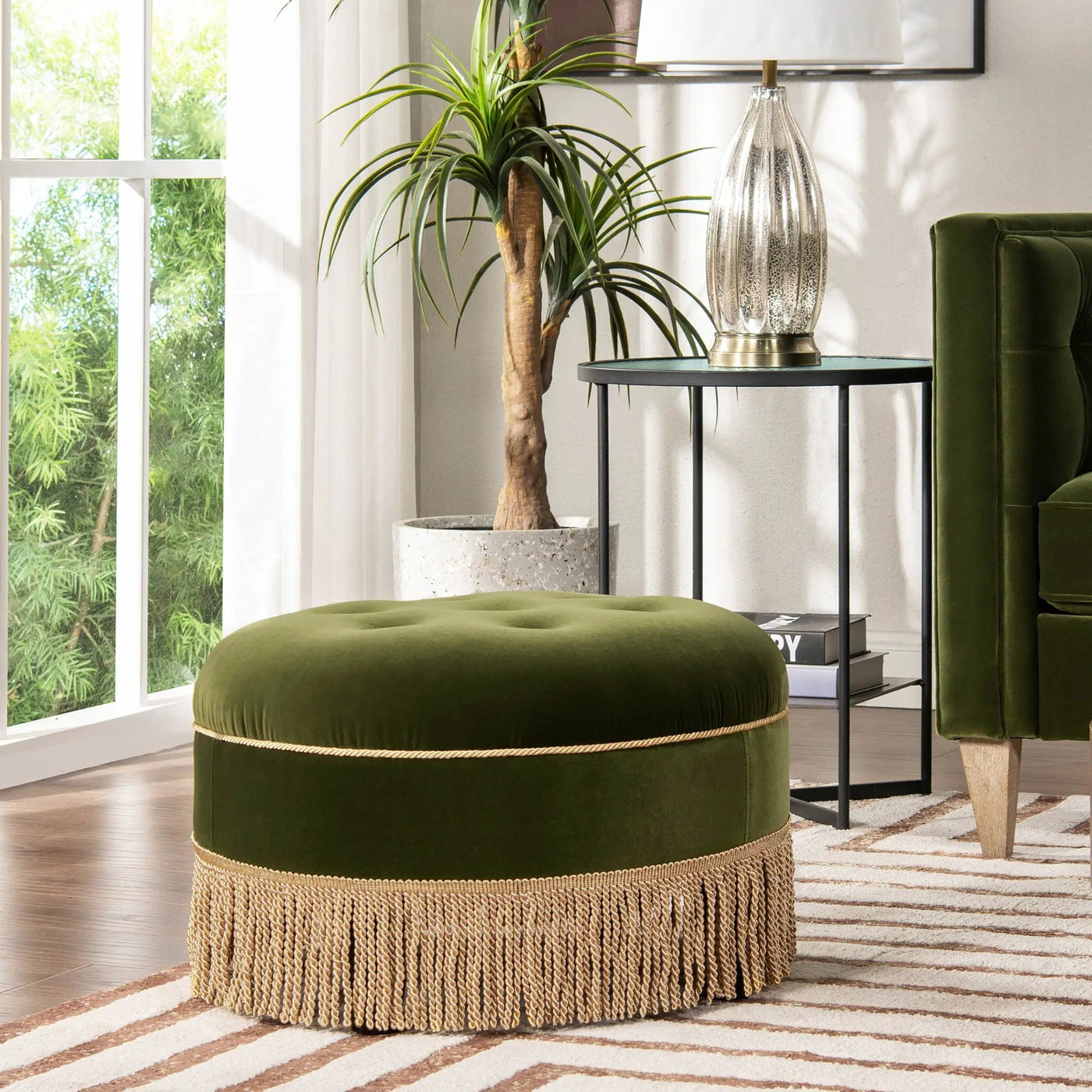 Yolanda - Round Upholstered Accent Ottoman by Unique Piece Furniture