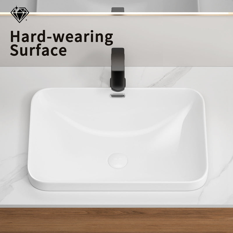 Undermount Bathroom Sink, Vessel Basin For Vanity Countertop - Milk White by HouseOfZazla
