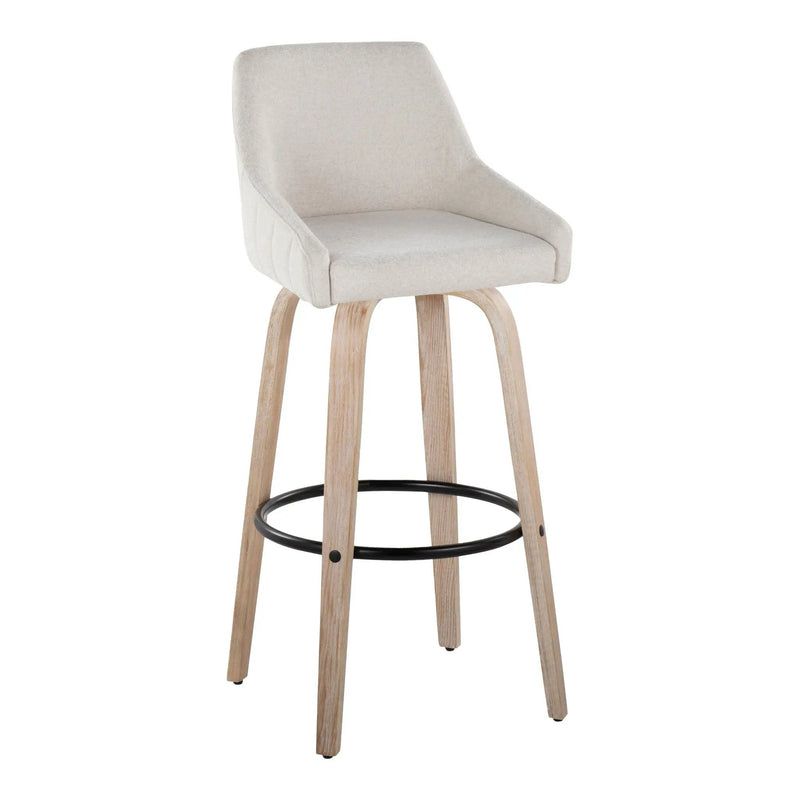 Hannah - Transitional Fixed Height Barstool With Swivel With Round Footrest (Set of 2) by Unique Piece Furniture