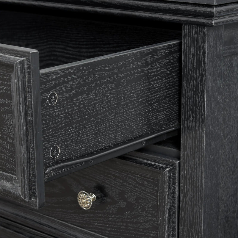 Modern 5-Drawer Black Dresser for Living Room Storage by HouseOfZazla