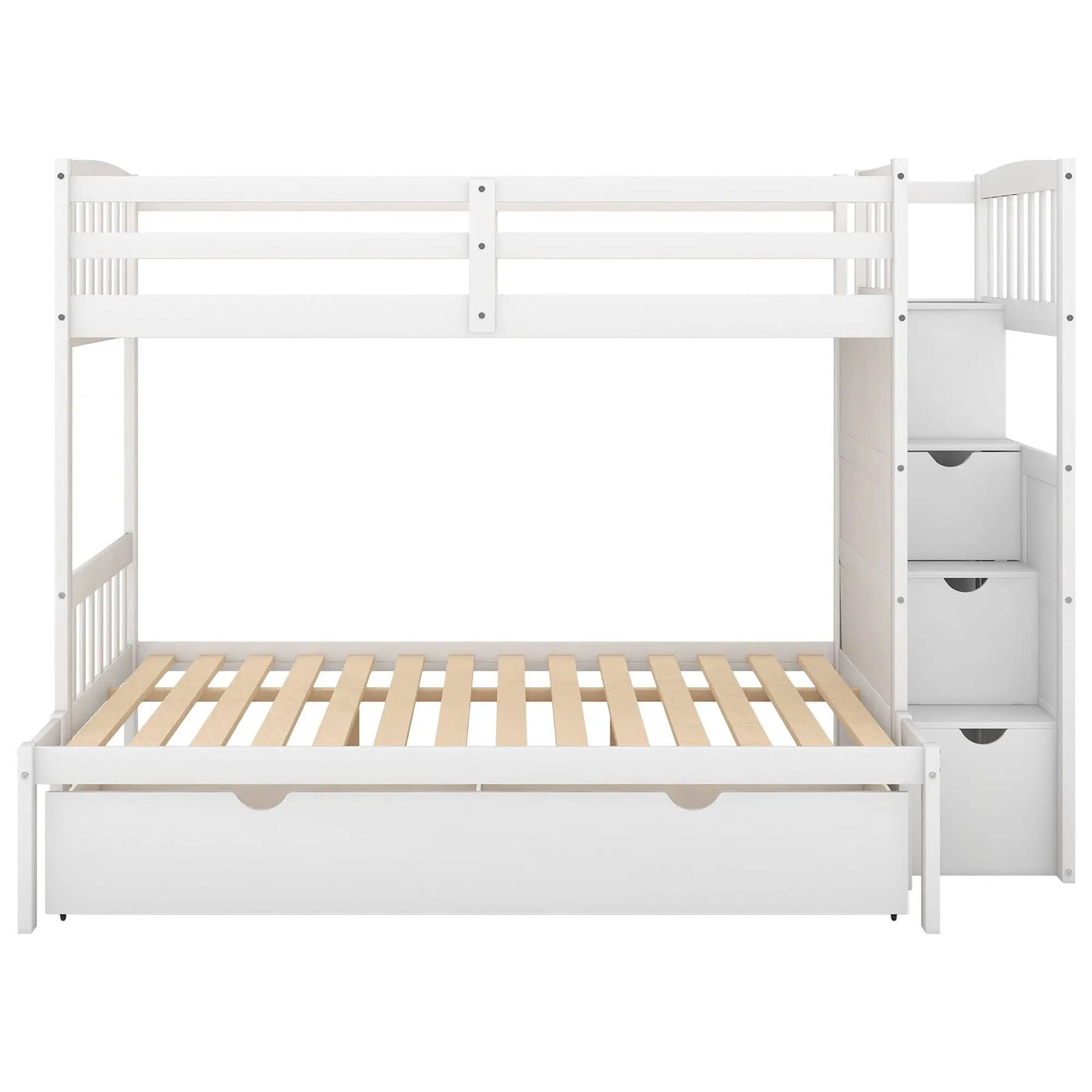 Bunk Bed, Convertible Bottom Bed, Storage Shelves And Drawers by Unique Piece Furniture