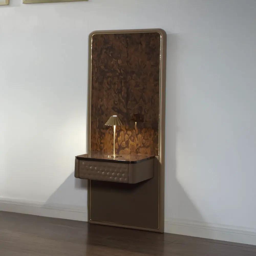 Marcelino - Nightstand With Wall Pier (EK) - Cherry Oak by Unique Piece Furniture
