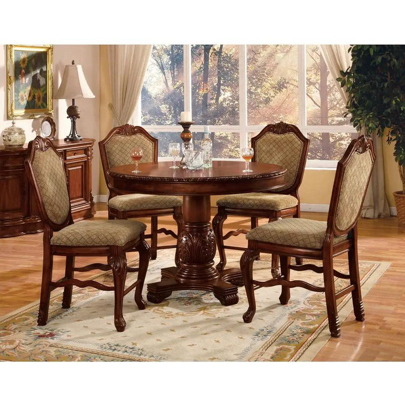Chateau De Ville - Counter Height Chair (Set of 2) - Fabric & Cherry by Unique Piece Furniture