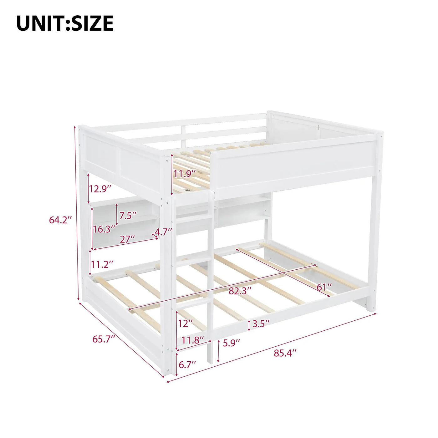 Bunk Bed With Storage Cabinets And USB Ports by HouseOfZazla