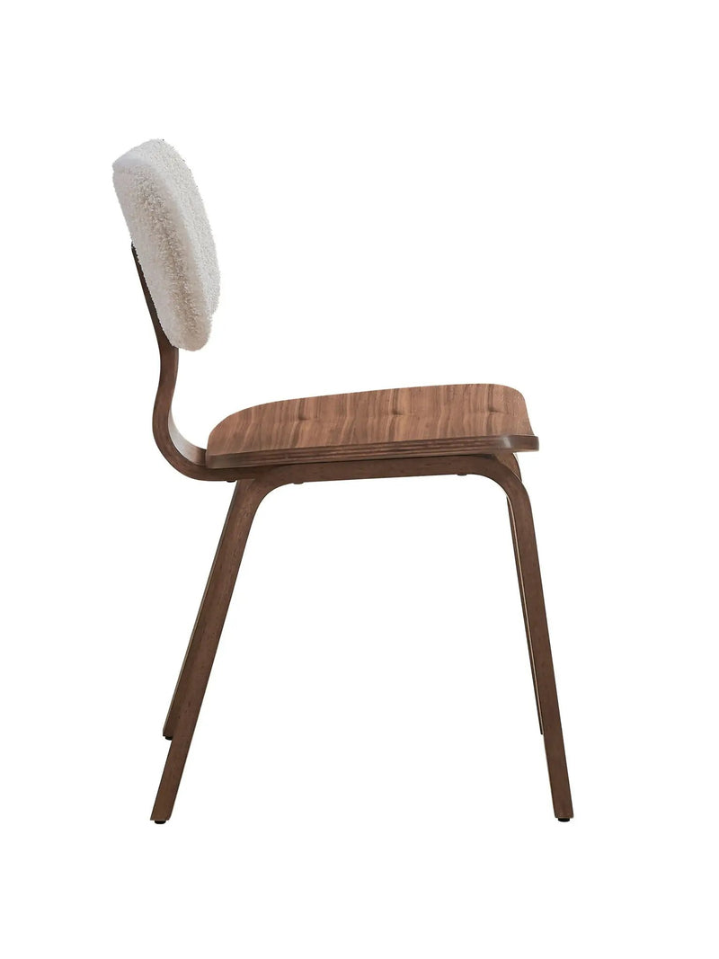 Casson - Boucle 7 Walnut Side Chair (Set of 2) - White / Walnut by HouseOfZazla