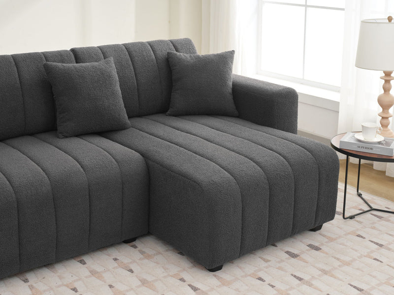Jessica - Lamb Wool Sectional Sofa With Chaise by HouseOfZazla