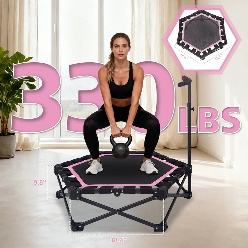 42" Foldable Mini Trampoline with Adjustable T-Bar by HouseOfZazla