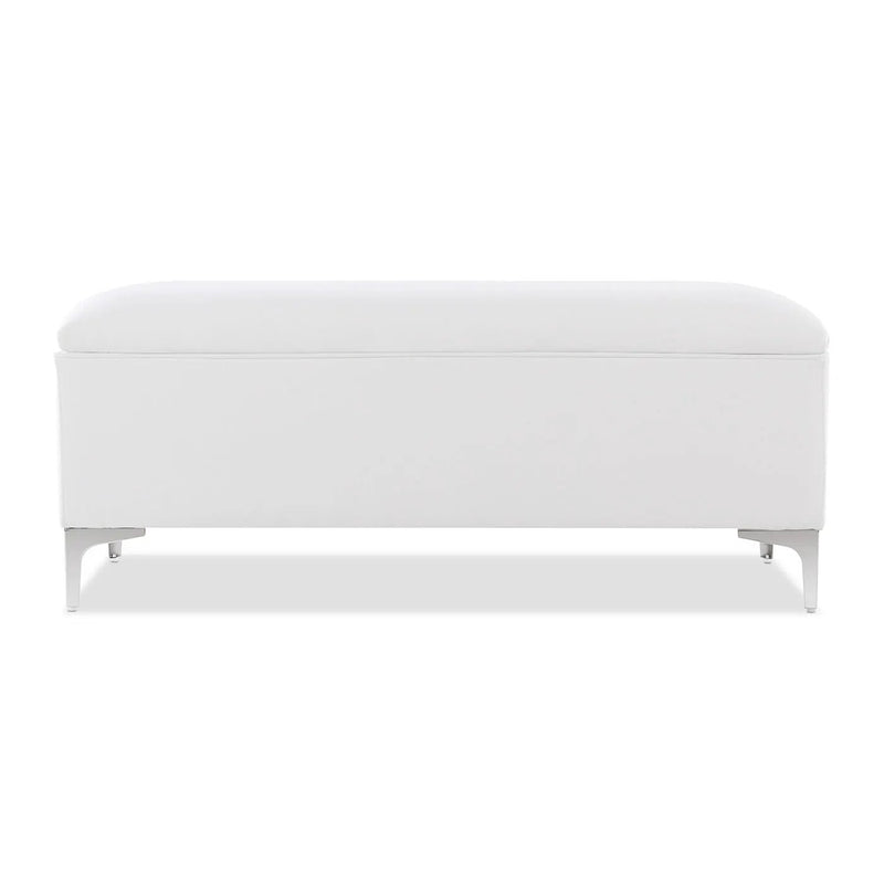 Madelyn - Modern Storage Bench - Bright White Dye by HouseOfZazla