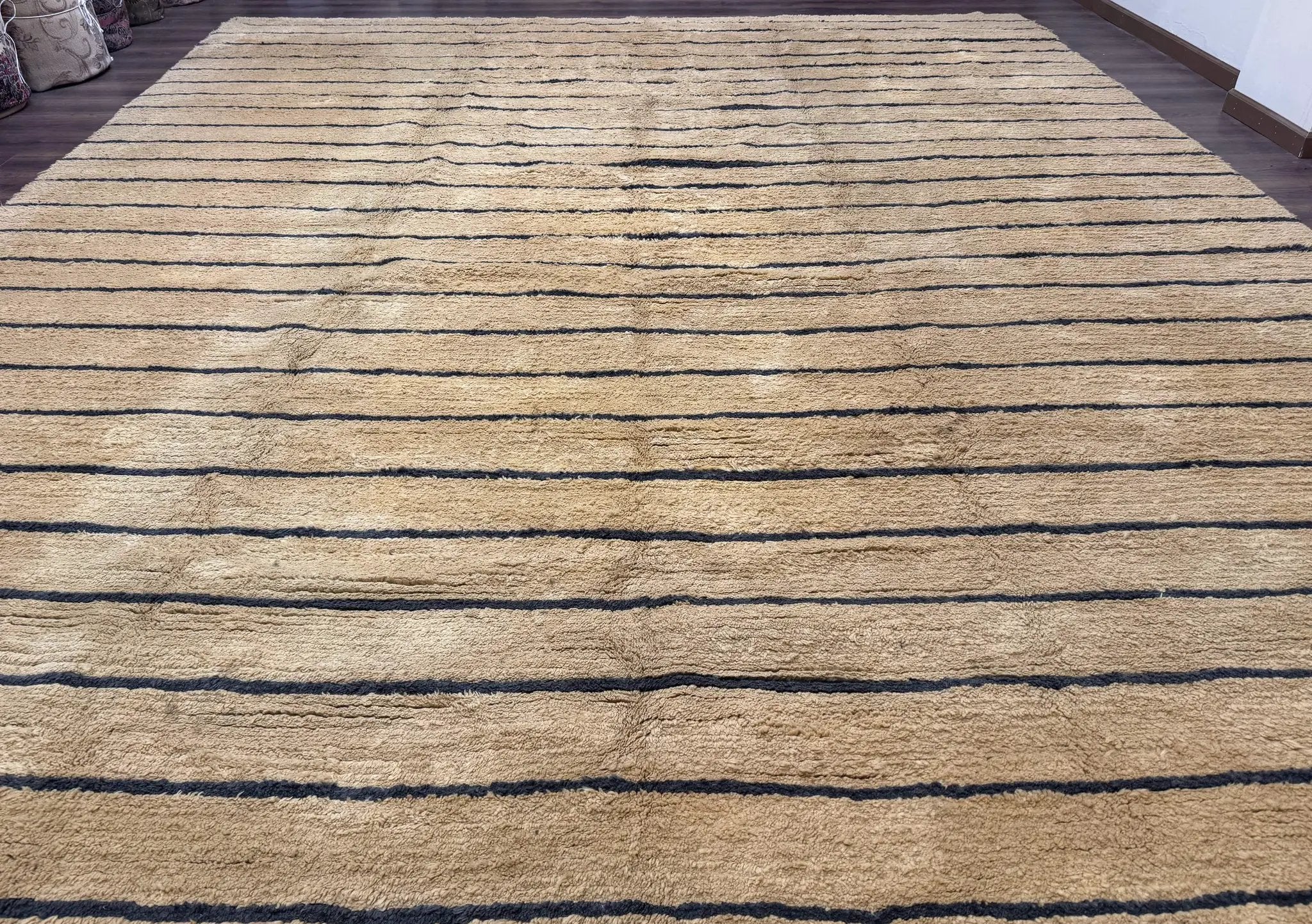 Modern Nepali Rug 13 x 15.6, Palace Size Wool Custom Made Rug, Tan, Large Nepali/Tibetan Carpet by Jewel Rugs