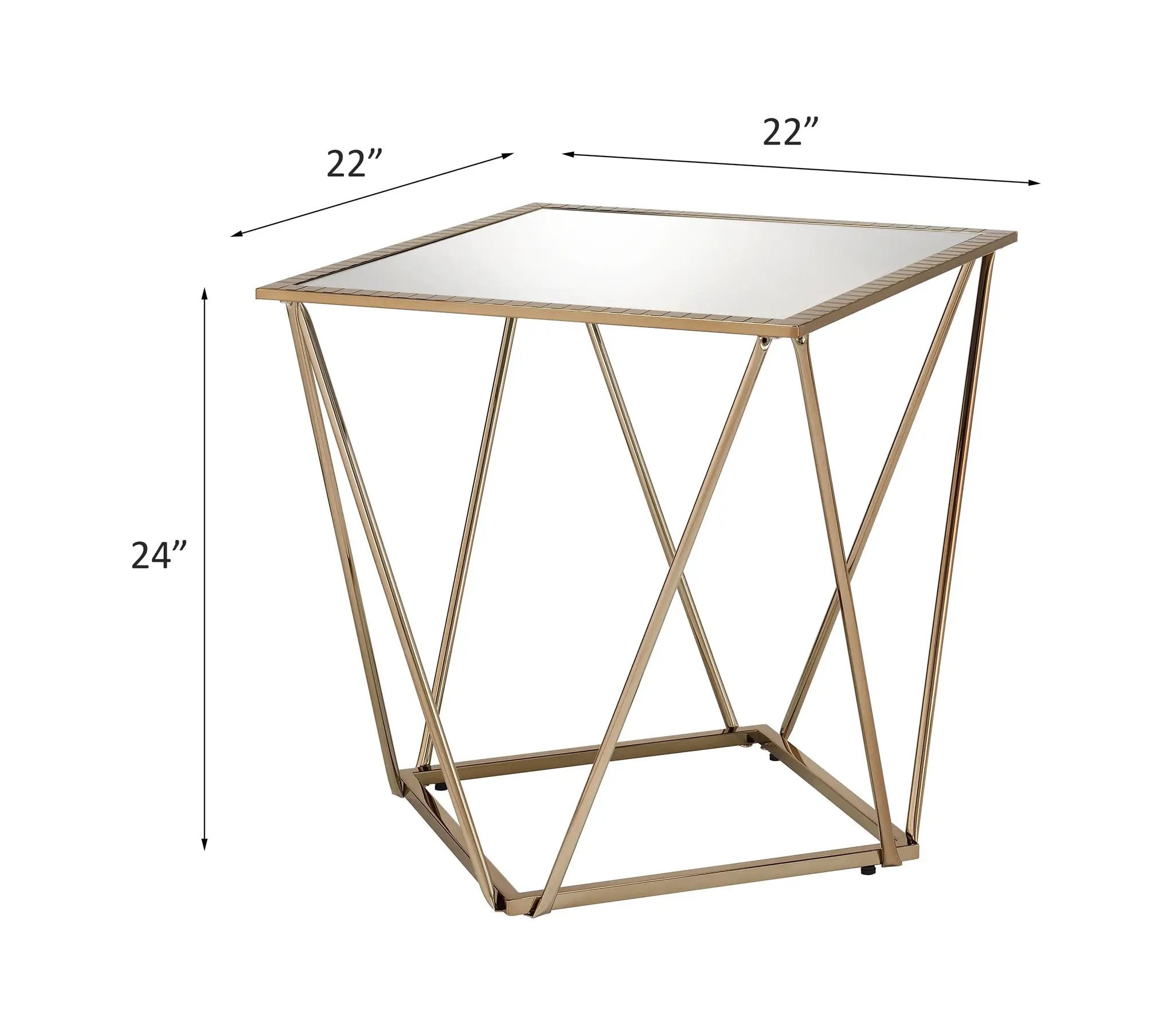 Fogya Mirrored & Champagne Table by HouseOfZazla