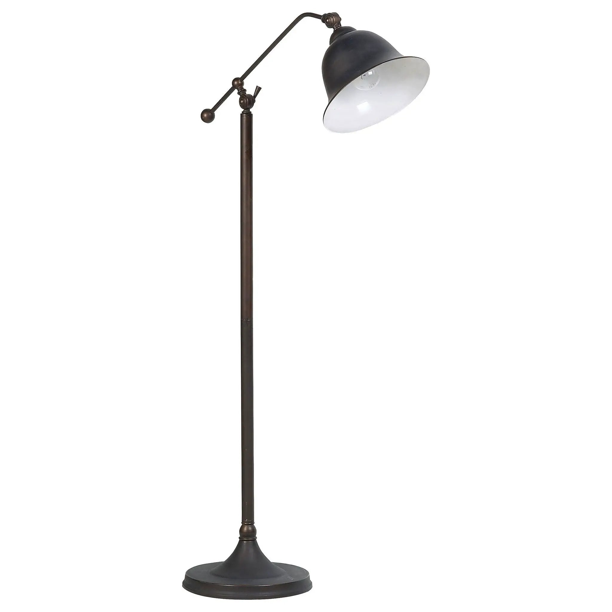 Eduardo 54-inch Bell Down Bridge Floor Lamp Dark Bronze by Unique Piece Furniture