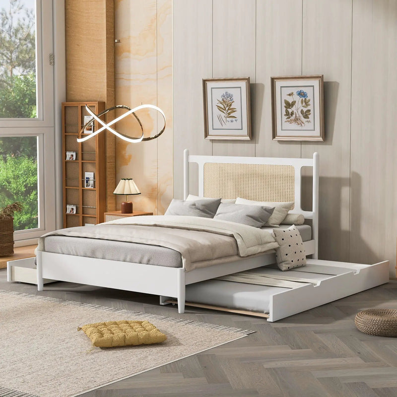 Platform Bed With 2 Big Drawers & Trundle by Unique Piece Furniture