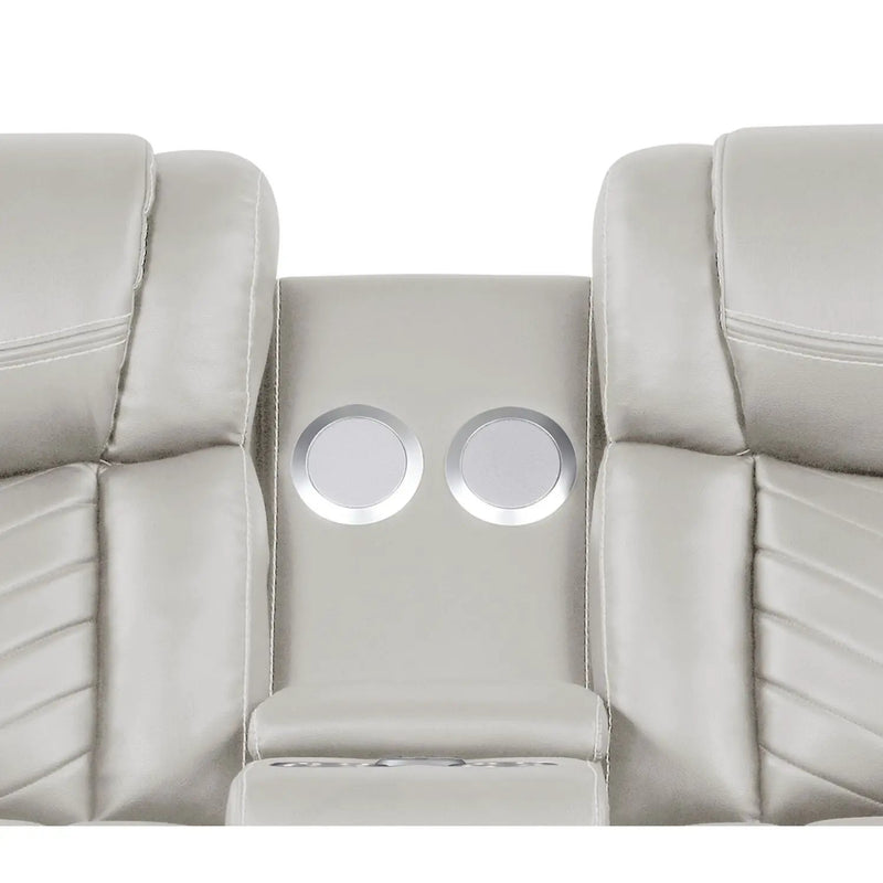 Challenger LED Power Recliner Loveseat With Console
