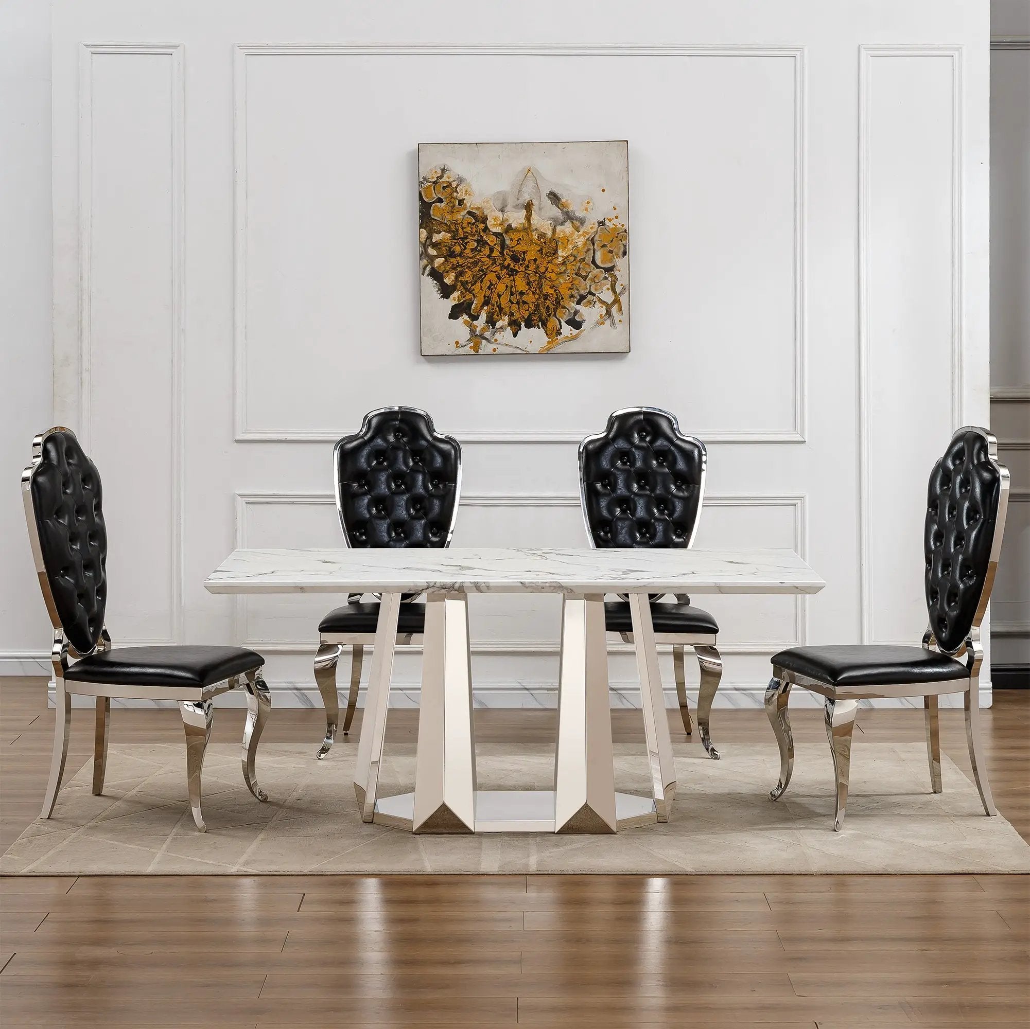 Marble Dining Table for 6 People by HouseOfZazla