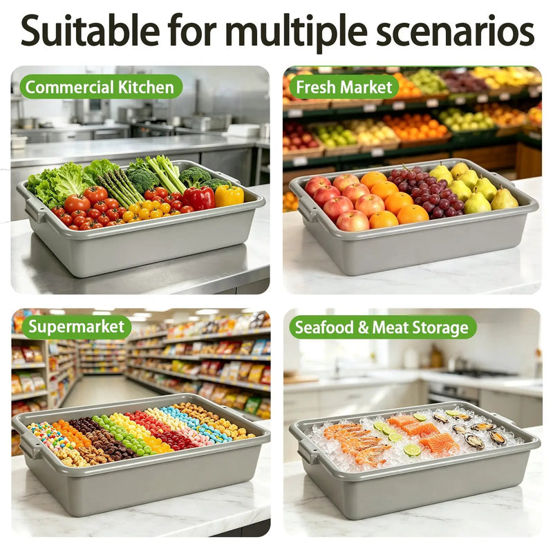 6-Pack Commercial Meat Tubs with Lids by HouseOfZazla