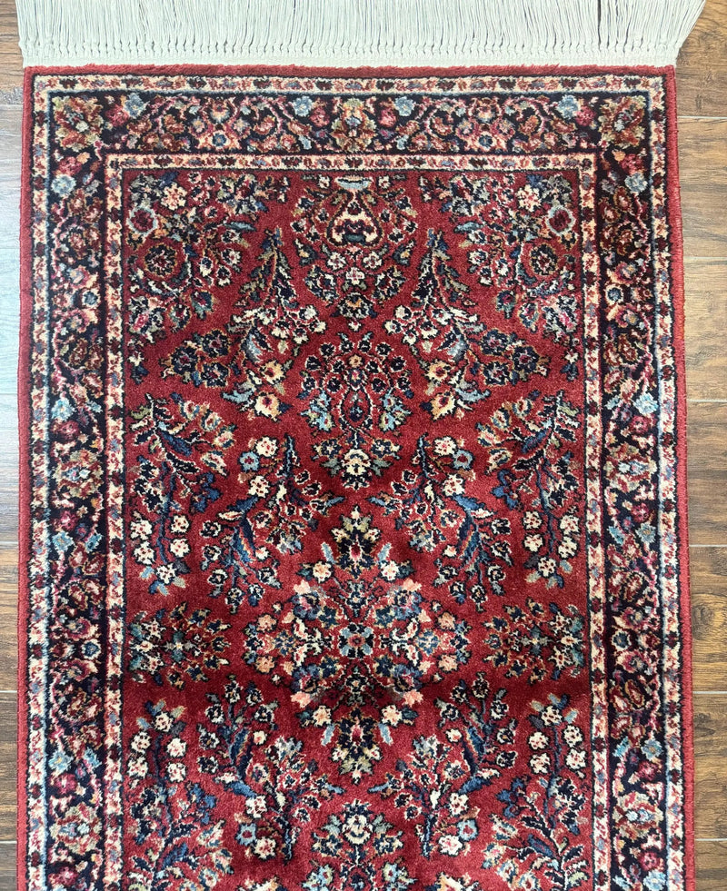 Karastan Rug 3x5 Red Sarouk #785, Karastan Wool Pile Rug, Original 700 Series, Discontinued Vintage Karastan Carpet by Jewel Rugs