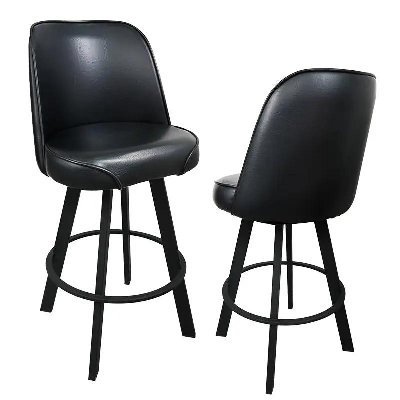 Set of 2 Commercial-Grade Upholstered Swivel Bucket-Seat Bar Stools by HouseOfZazla