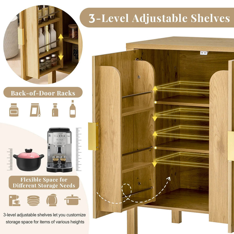 U_STYLE Modern 57.5" Stripe Door Storage Cabinet by HouseOfZazla
