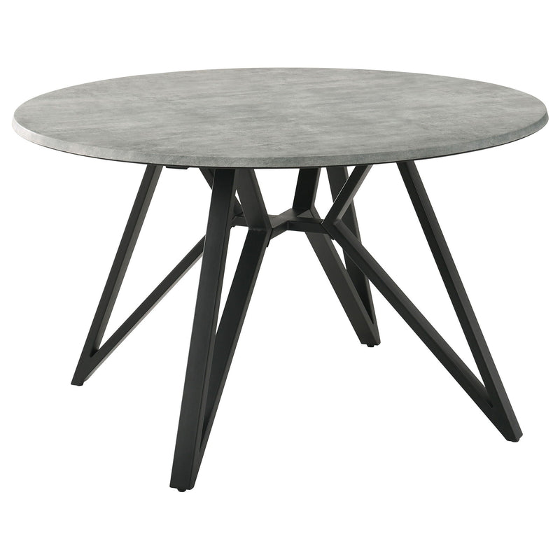 Royceton - Top Dining Table Industrial Round Dining Table - Gray / Black by HouseOfZazla