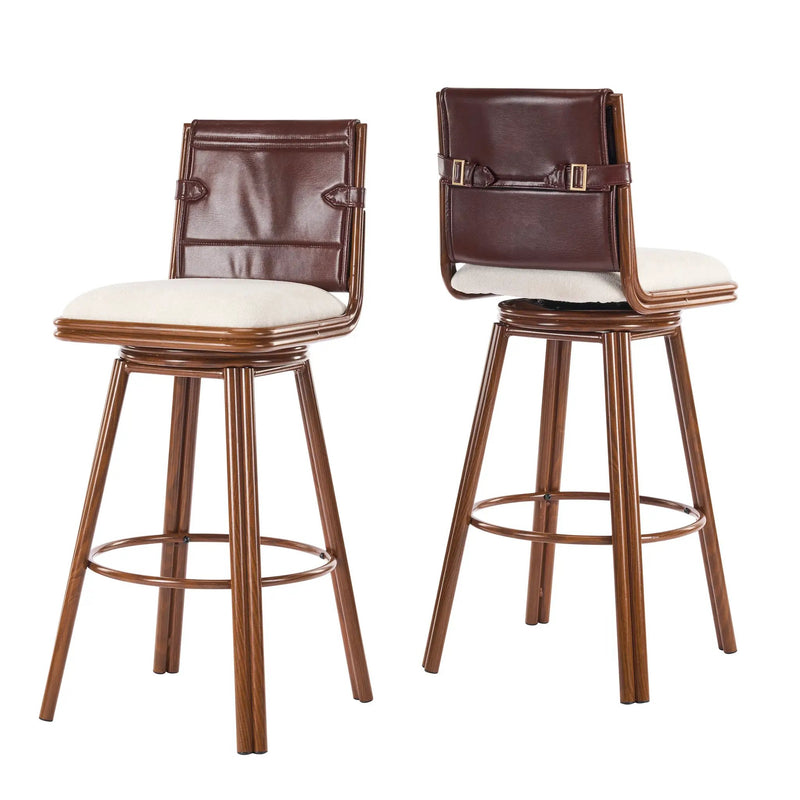 Sibyl Indoor Upholstered Swivel Bar Stool with Metal Frame by HouseOfZazla