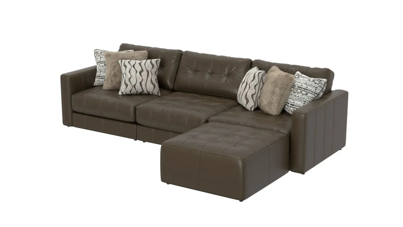 Siena - 4 Piece Modular Sectional With Cuddler Seat Cushions And Included Accent Pillows - Chocolate by Unique Piece Furniture