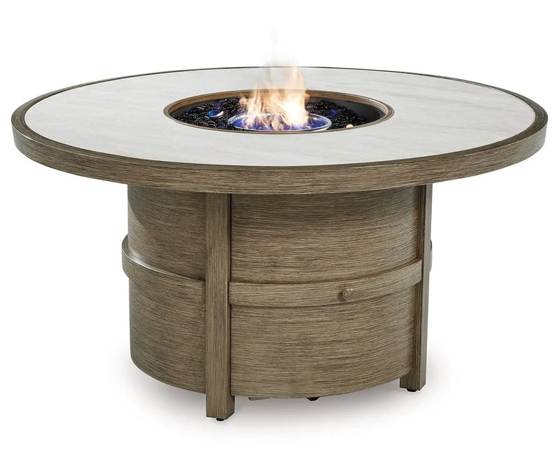 Rainier Ranch - Round Fire Pit Table - Beige by Unique Piece Furniture