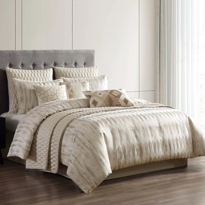 Milan 10 Pc Jacquard Comforter & Coverlet Ensemble by HouseOfZazla