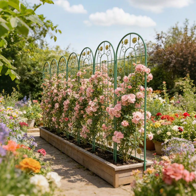4 Pack Metal Garden Trellis 71" x 19.7" Rustproof Support by HouseOfZazla