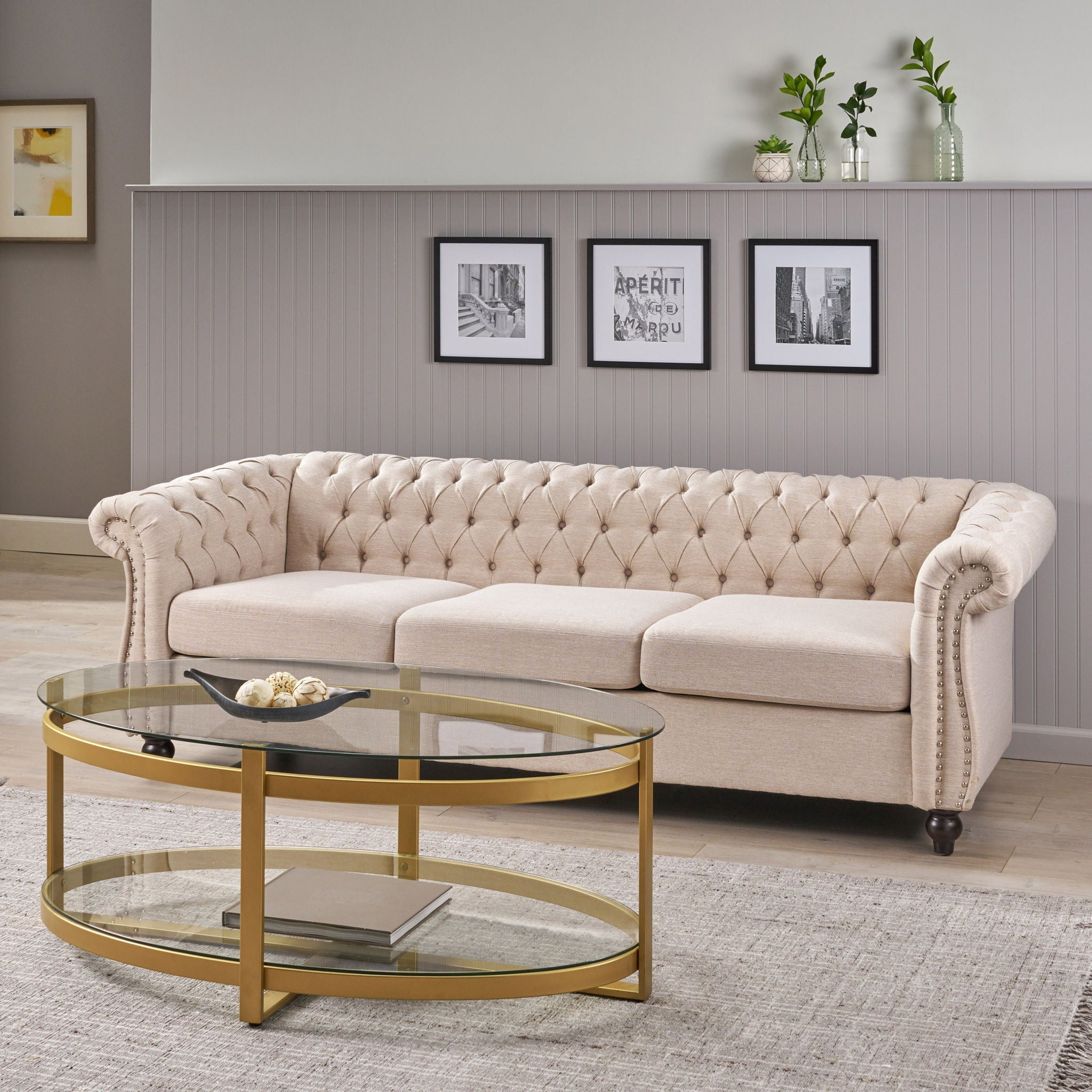 Chesterfield Style 3 Seater Sofa With Deep Button Tufting by HouseOfZazla