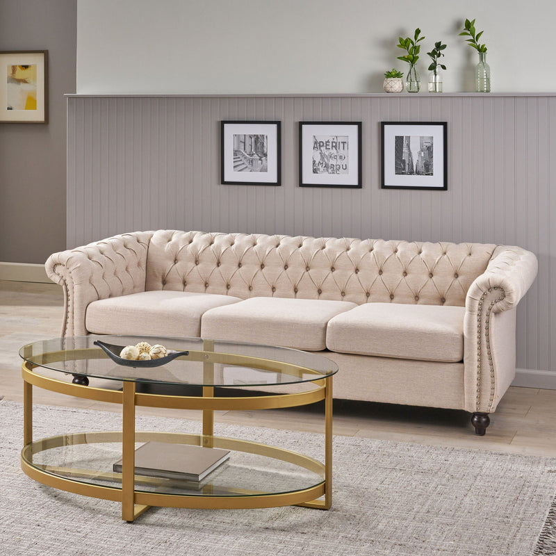 Chesterfield Style 3 Seater Sofa With Deep Button Tufting by HouseOfZazla