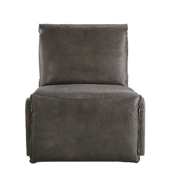 Metier - Power Motion Recliner - Gray Top Grain Leather & Aluminum by Unique Piece Furniture