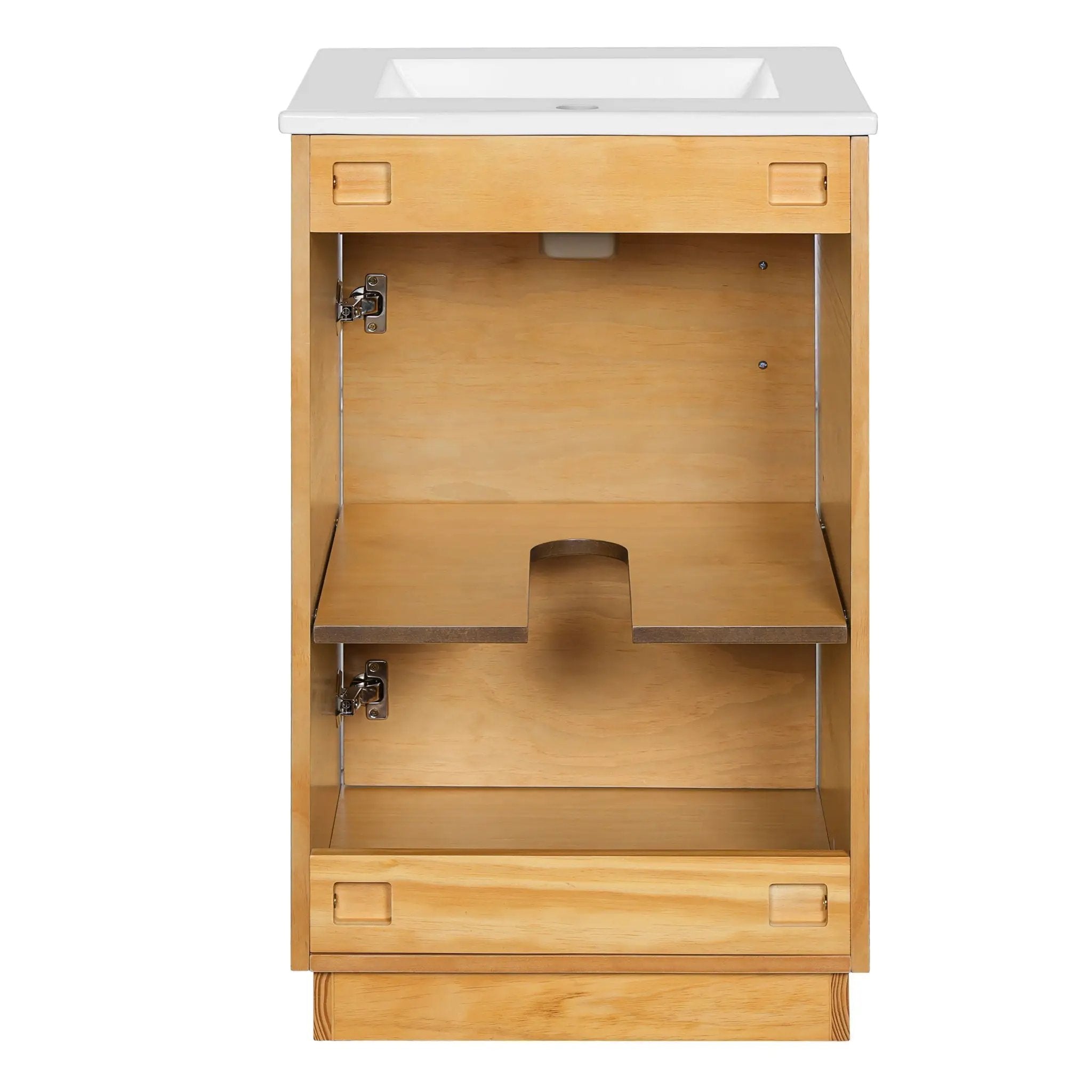 Bathroom Vanity With Sink, Single Cabinet, Natural Wood by HouseOfZazla