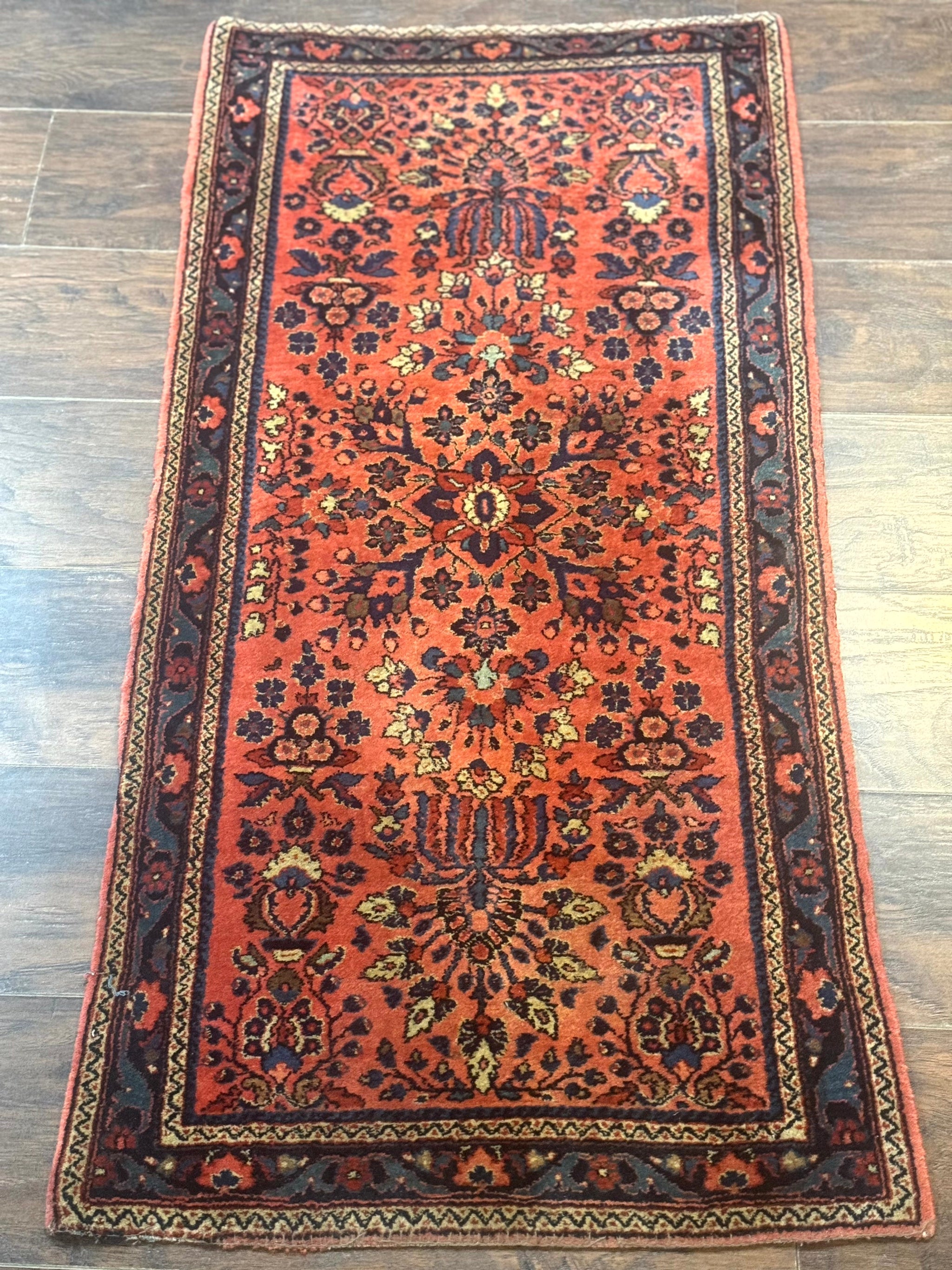 Antique Persian Sarouk Rug 2x4, Red, Fine 260 KPSI by Jewel Rugs