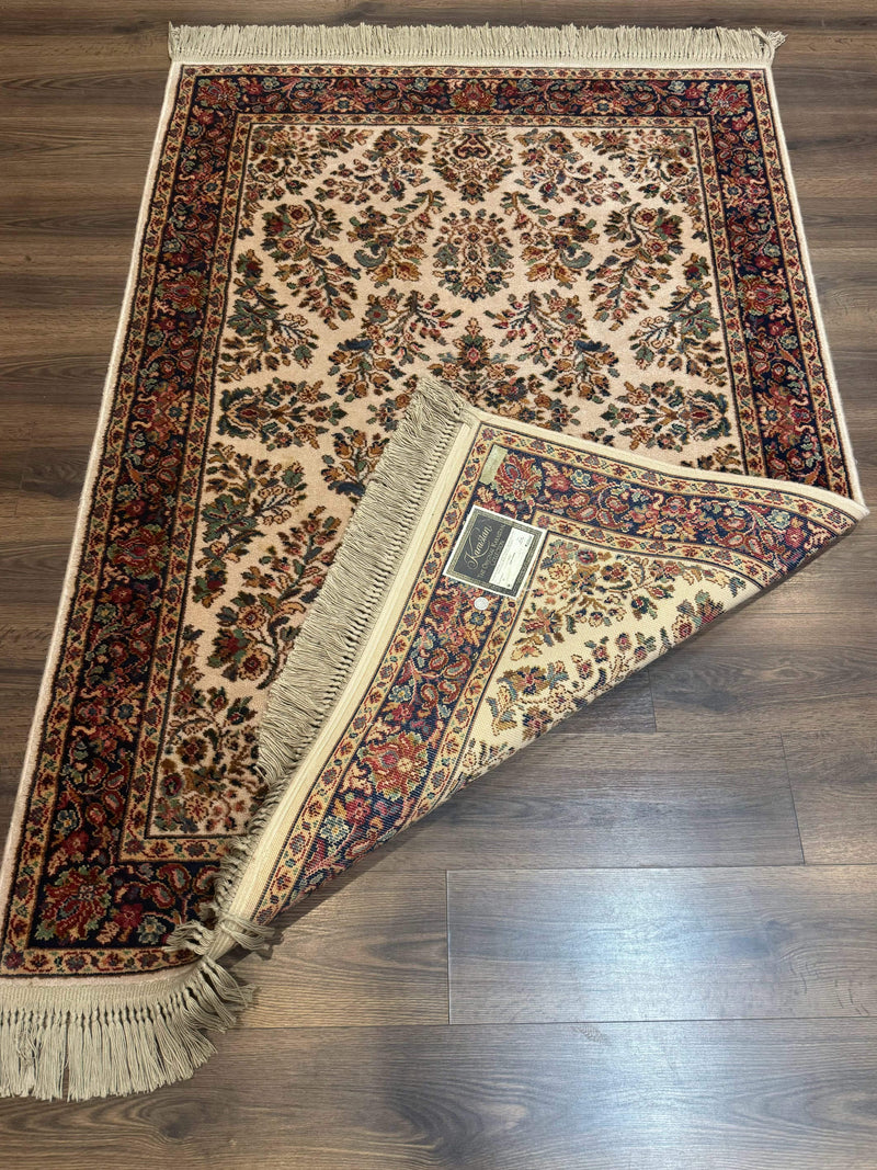 4x6 Karastan Rug Ivory Sarouk #760, Wool Vintage Original 700 Series by Jewel Rugs