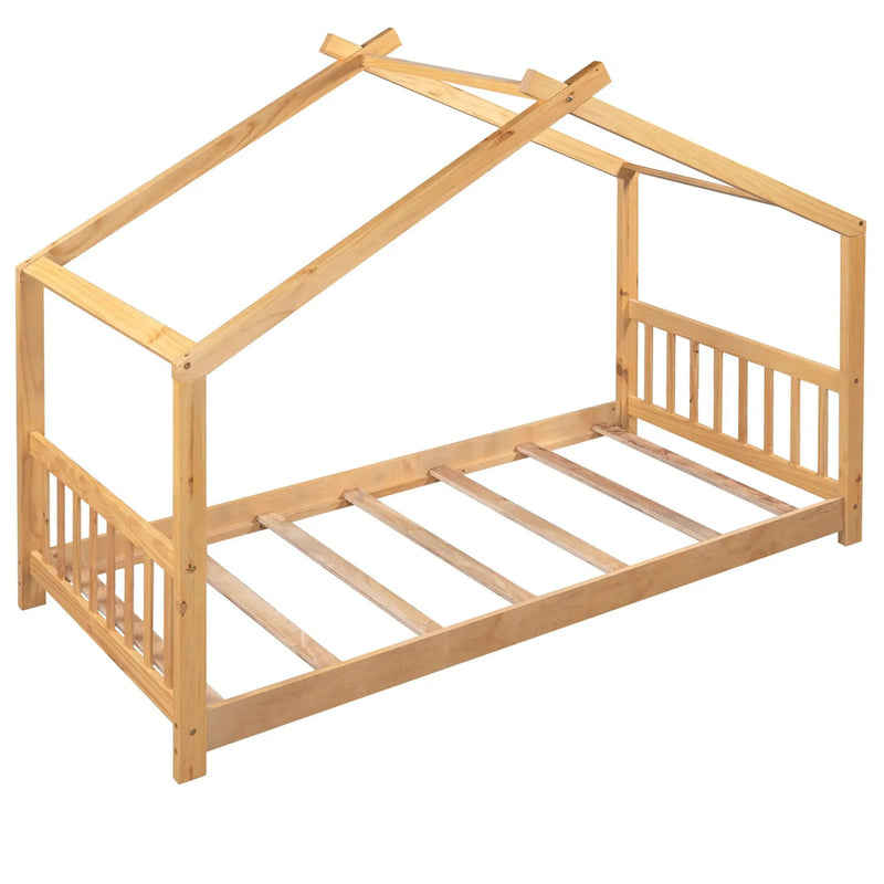 House Platform Bed With Headboard And Footboard, Roof Design by Unique Piece Furniture