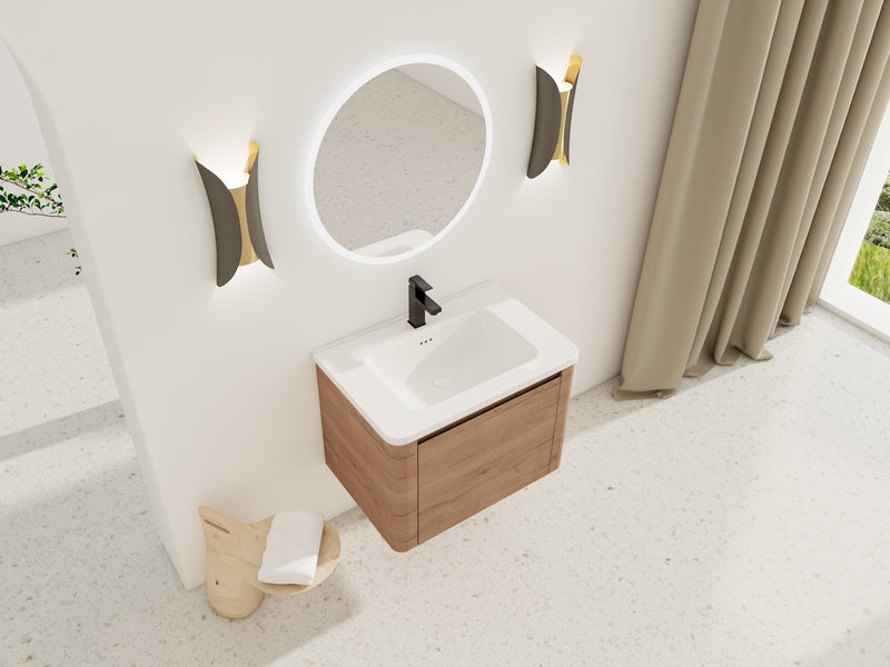 28'' Wall-Mounted Bathroom Vanity with Ceramic Sink by HouseOfZazla