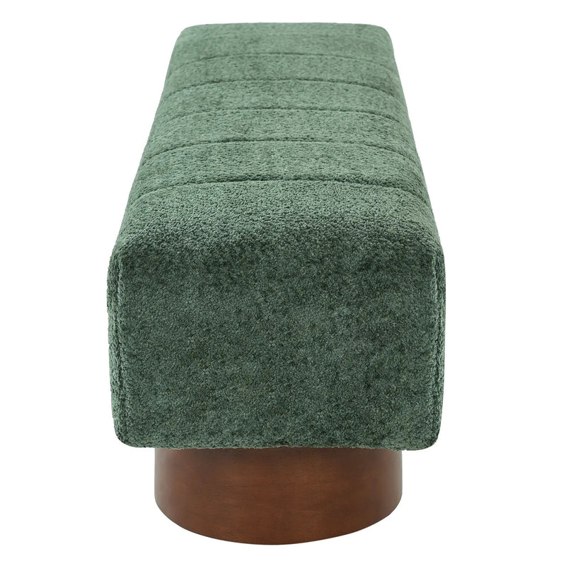 Green Boucle Upholstered Indoor Dining Bench by HouseOfZazla