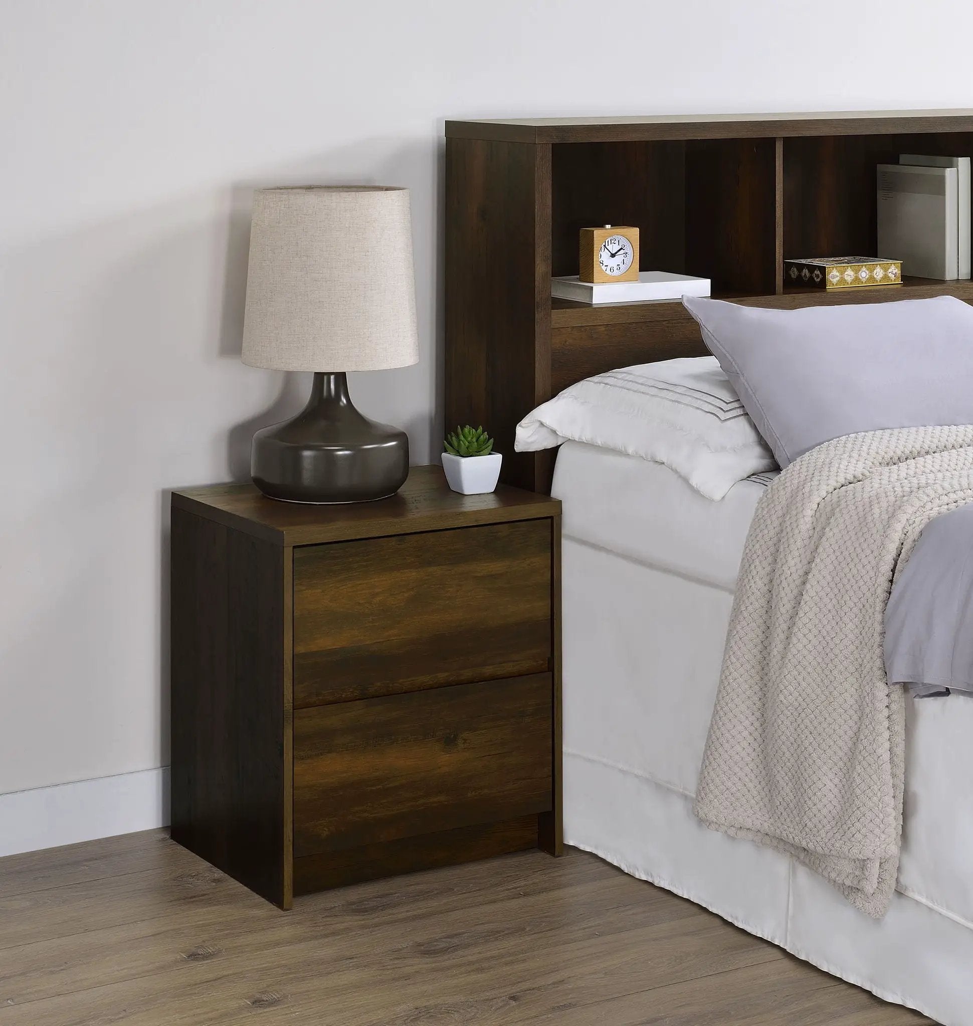 Westpark 2-drawer Nightstand LED Lights and USB Dark Pine by Unique Piece Furniture
