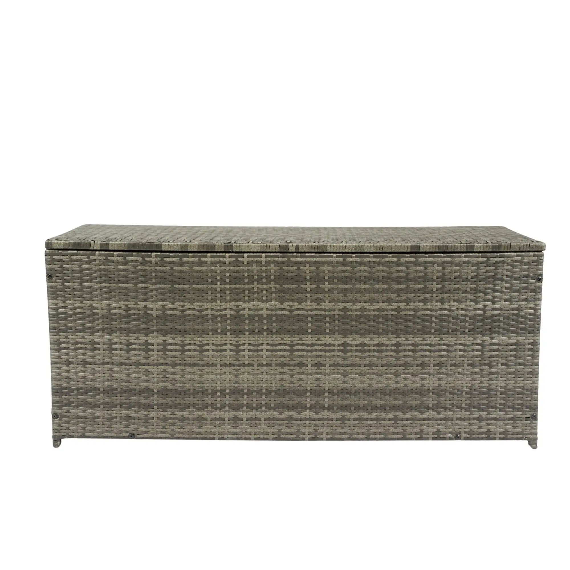 Outdoor Storage Box, Wicker Patio Deck Boxes With Lid, Outdoor Cushion Storage For Kids Toys, Pillows, Towel, Wicker by HouseOfZazla