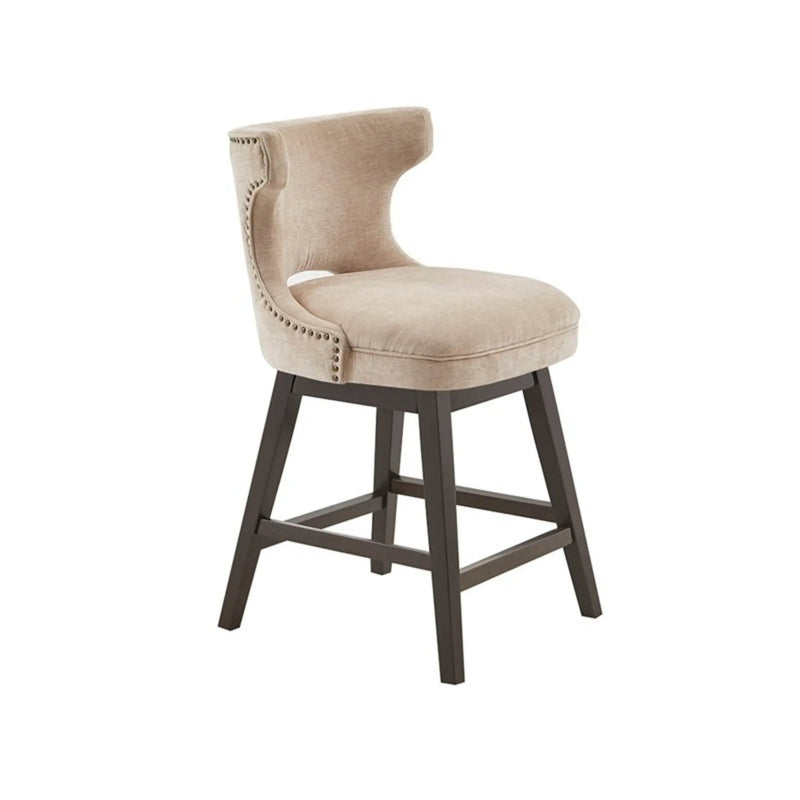 360 Degree Swivel Counter Stool With Silver Detailing by Unique Piece Furniture