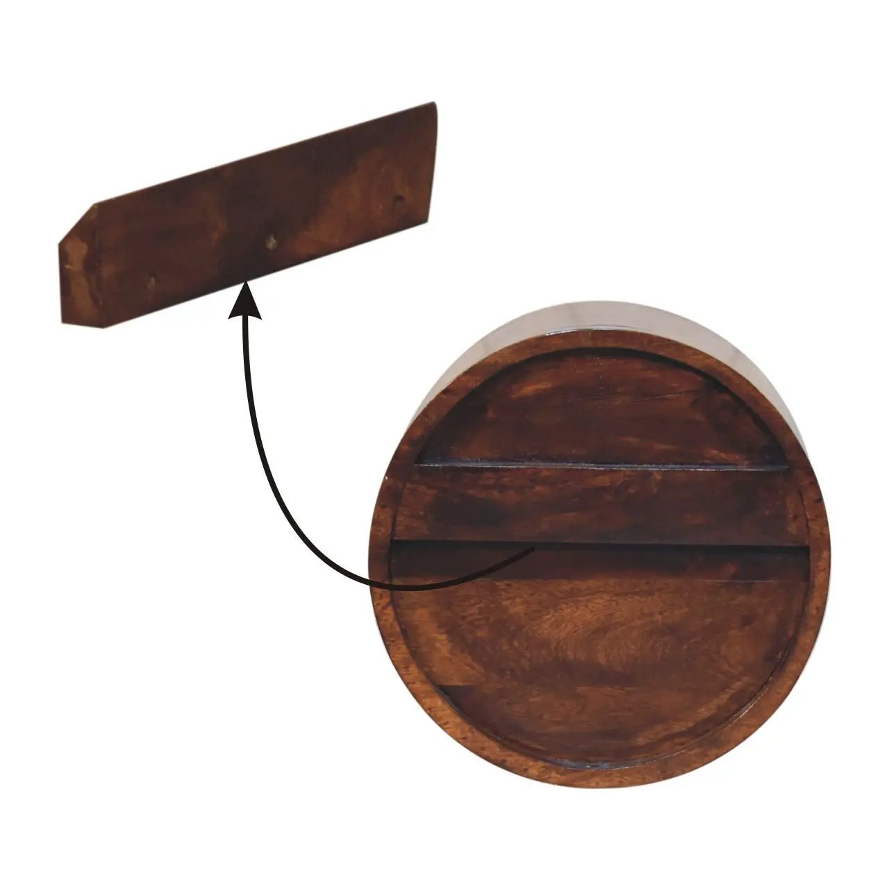 Floating Circle Bedside Table - Chestnut by HouseOfZazla
