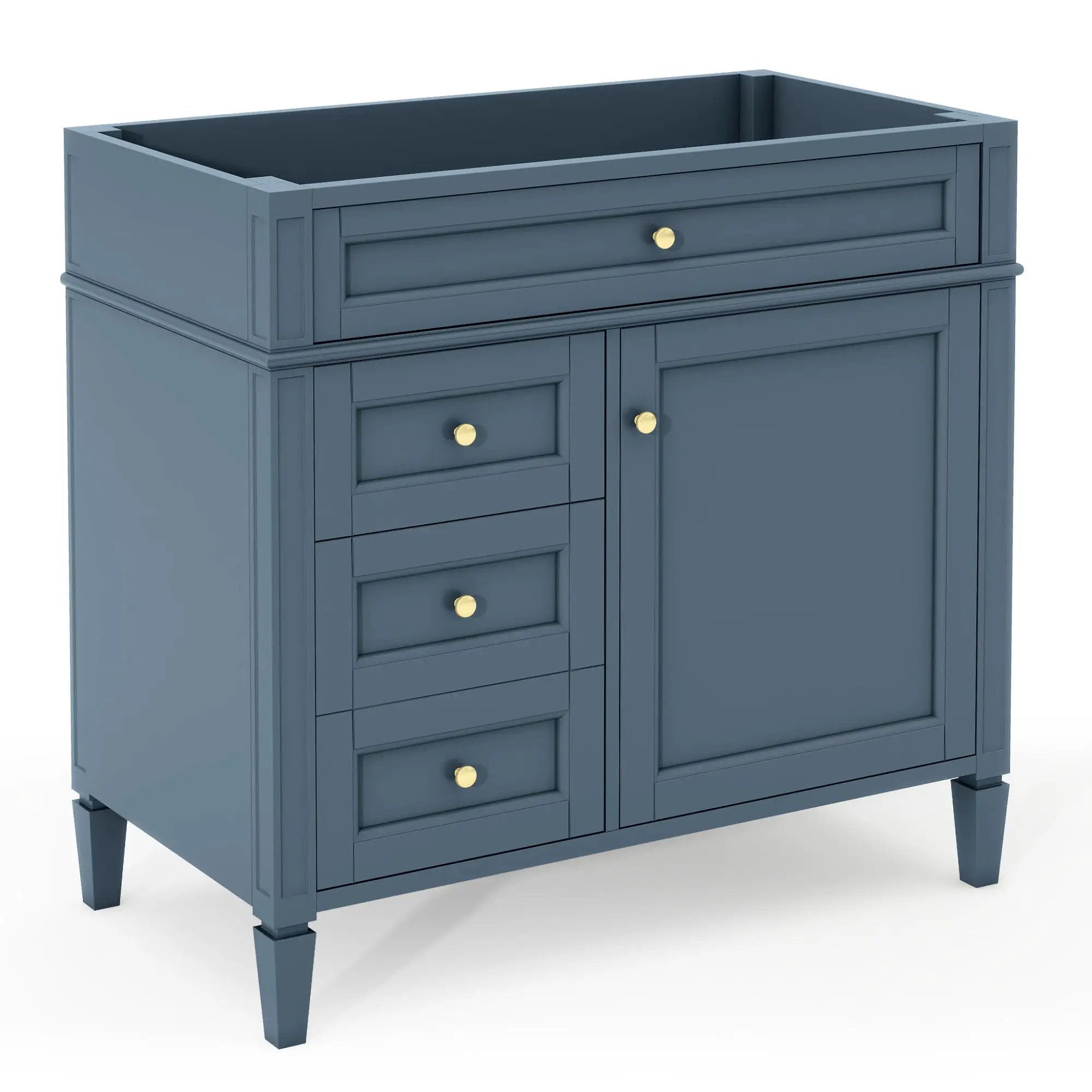 Bathroom Vanity With 2 Drawers And Tip-Out Drawer, Storage Cabinet by Unique Piece Furniture