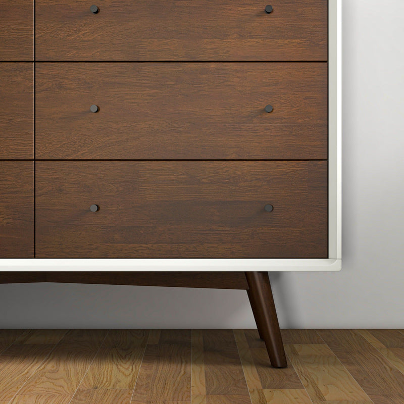 Dresser 6 Drawer - Dark Brown / White by HouseOfZazla