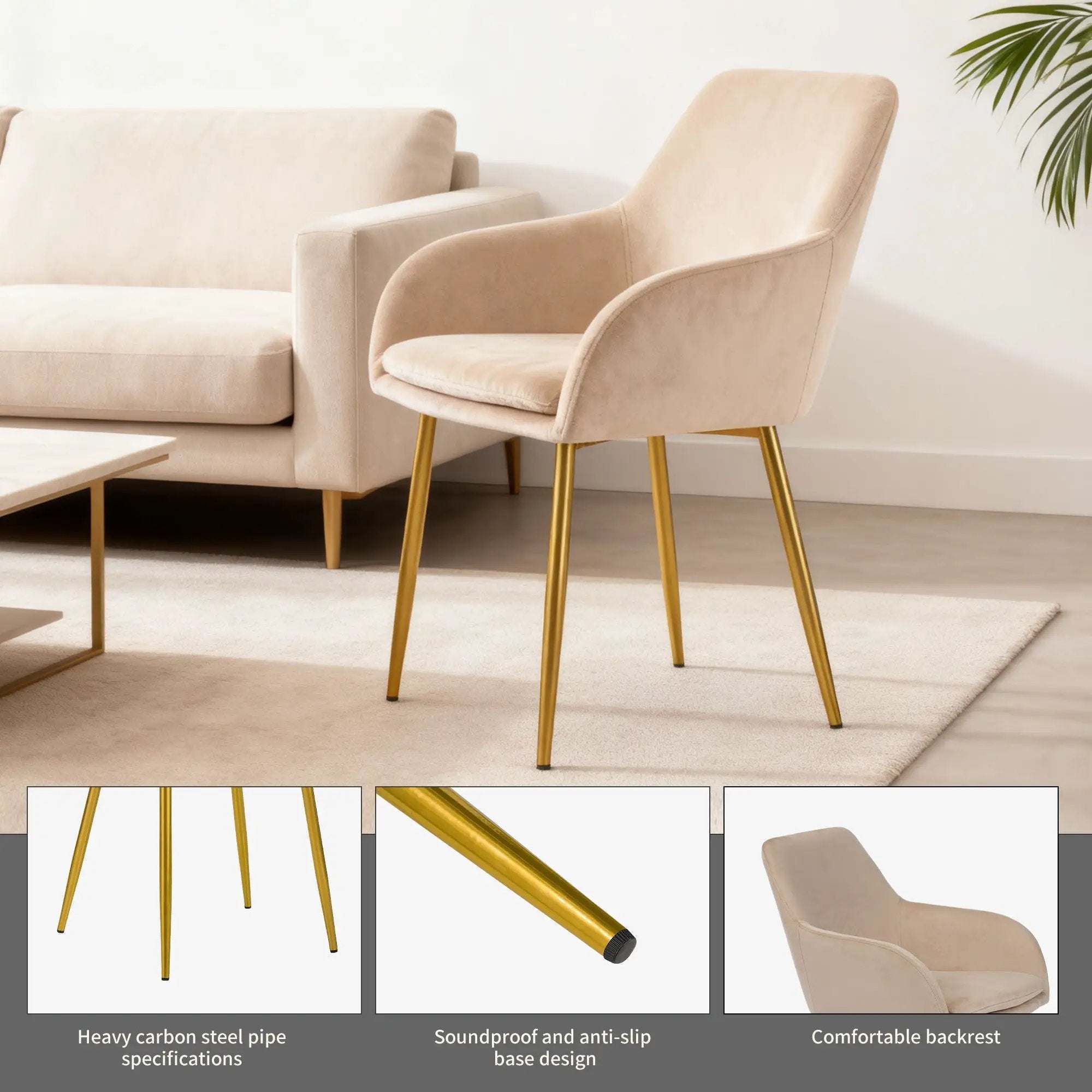 Dining Chair Set For Dining Rooms (Set of 2) - Beige by Unique Piece Furniture