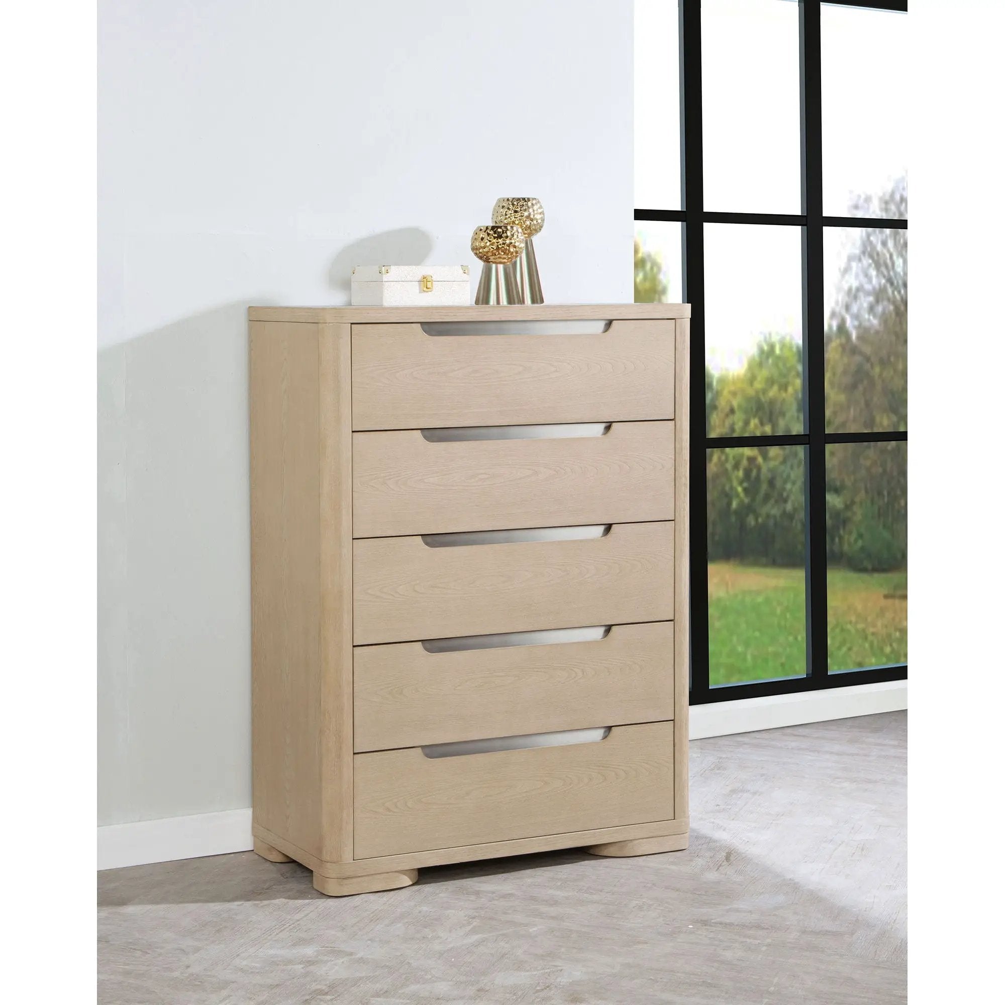 Mirador - 5 Drawer Bedroom Chest - Natural by HouseOfZazla